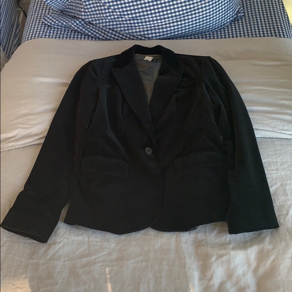 Jcrew Black Velvet Blazer Size 6
